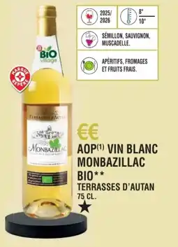 E.Leclerc Aop vin blanc monbazillac bio terrasses d'autan offre