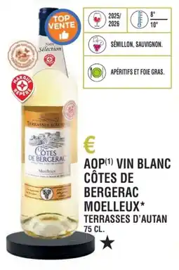 E.Leclerc Aop vin blanc côtes de bergerac moelleux terrasses d'autan offre