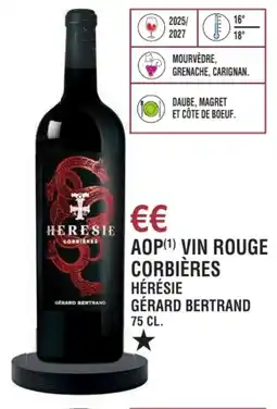 E.Leclerc Aop vin rouge corbières hérésie gérard bertrand offre