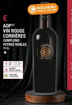 E.Leclerc Aop vin rouge corbières camplong peyres nobles offre