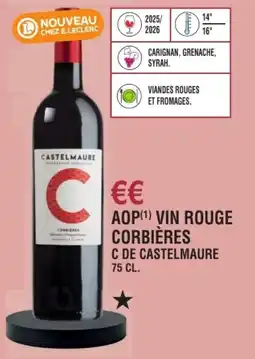 E.Leclerc Aop vin rouge corbières c de castelmaure offre