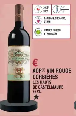 E.Leclerc Aop vin rouge corbières les hauts de castelmaure offre