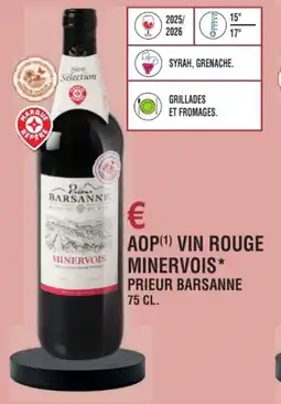 E.Leclerc Aop vin rouge minervois prieur barsanne offre