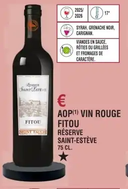 E.Leclerc Aop vin rouge fitou réserve saint-estève offre