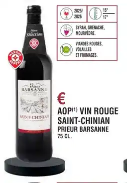 E.Leclerc Aop vin rouge saint-chinian prieur barsanne offre