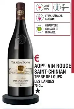 E.Leclerc Aop vin rouge saint-chinian terre de loups les landes offre