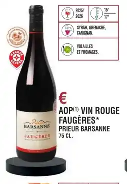 E.Leclerc Aop vin rouge faugères faugeres prieur barsanne offre