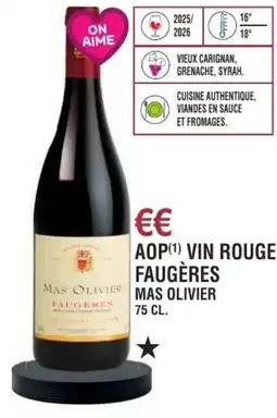 E.Leclerc Aop vin rouge faugères mas olivier offre