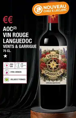 E.Leclerc Aoc vin rouge languedoc vents & garrigue offre