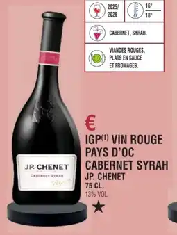 E.Leclerc Igp vin rouge pays d'oc cabernet syrah jp. chenet offre