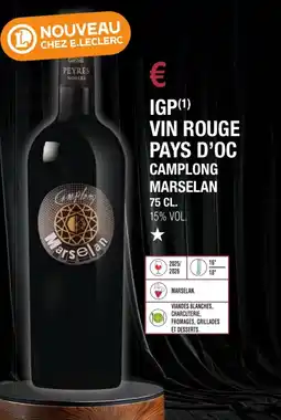 E.Leclerc Igp vin rouge pays d'oc camplong marselan offre