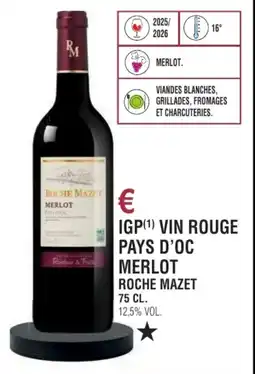 E.Leclerc Igp vin rouge pays d'oc merlot roche mazet offre