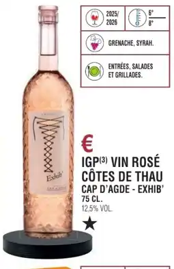 E.Leclerc Igp vin rosé côtes de thau cap d'agde exhib offre