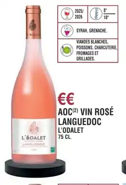 E.Leclerc Aoc vin rosé languedoc l'odalet offre