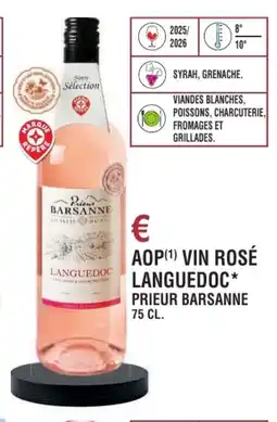 E.Leclerc Aop vin rosé languedoc prieur barsanne offre