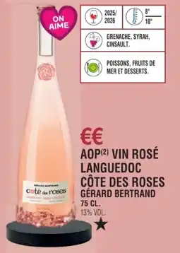 E.Leclerc Aop vin rosé languedoc côte des roses gérard bertrand offre