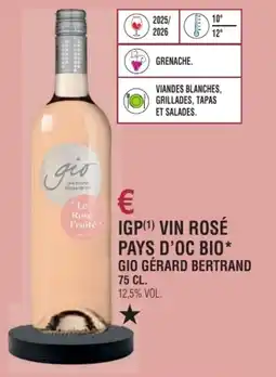 E.Leclerc Igp vin rosé pays d'oc bio gio gérard bertrand offre