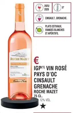 E.Leclerc Igp vin rosé pays d'oc cinsault grenache roche mazet offre