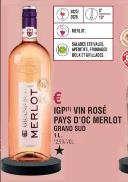 E.Leclerc Igp vin rosé pays d'oc merlot grand sud offre