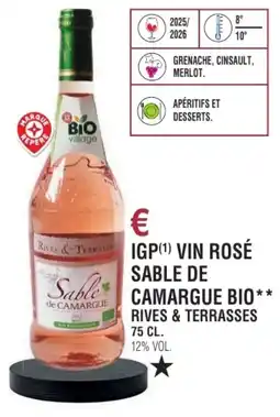 E.Leclerc Igp vin rosé sable de camargue bio rives & terrasses offre