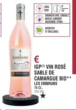 E.Leclerc Igp vin rosé sable de camargue bio les embruns offre