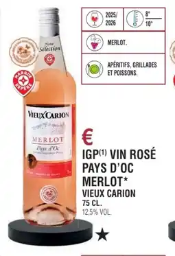 E.Leclerc Igp vin rosé pays d'oc merlot vieux carion offre