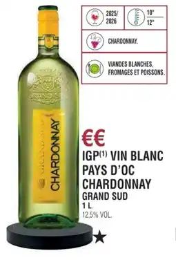 E.Leclerc Igp vin blanc pays d'oc chardonnay grand sud offre