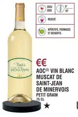 E.Leclerc Aoc vin blanc muscat de saint-jean de minervois petit grain offre