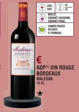 E.Leclerc Aop vin rouge bordeaux malesan offre