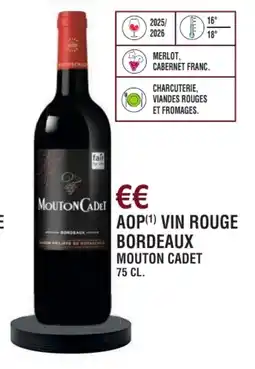 E.Leclerc Aop vin rouge bordeaux mouton cadet offre