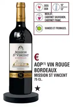 E.Leclerc Aop vin rouge bordeaux mission st vincent offre