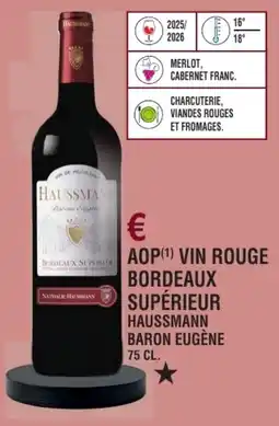 E.Leclerc Aop vin rouge bordeaux supérieur haussmann baron eugène offre