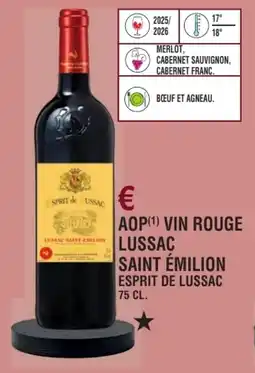 E.Leclerc Aop vin rouge lussac saint émilion esprit de lussac offre