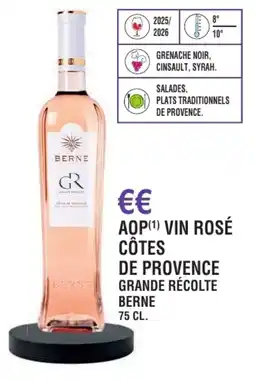 E.Leclerc Aop vin rosé côtes de provence grande récolte berne offre