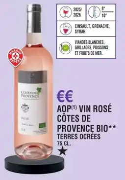 E.Leclerc Aop vin rosé côtes de provence bio terres ocrées offre