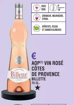 E.Leclerc Aop vin rosé côtes de provence billette offre