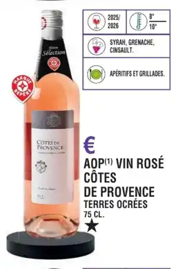 E.Leclerc Aop vin rosé côtes de provence terres ocrées offre