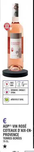 E.Leclerc Aop vin rosé coteaux d'aix-en-provence terres ocrées offre