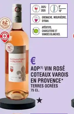 E.Leclerc Aop vin rosé coteaux varois en provence terres ocrées offre