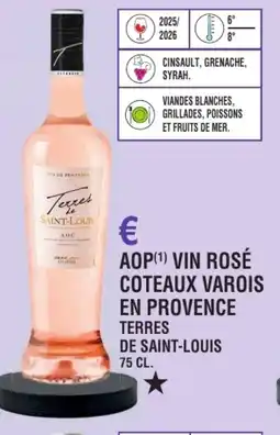 E.Leclerc Aop vin rosé coteaux varois en provence terres de saint-louis offre