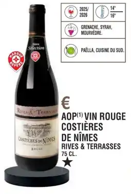 E.Leclerc Aop vin rouge costières de nîmes rives & terrasses offre