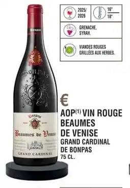 E.Leclerc Aop vin rouge beaumes de venise grand cardinal de bonpas offre