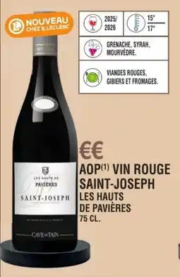 E.Leclerc Aop vin rouge saint-joseph les hauts de pavières offre