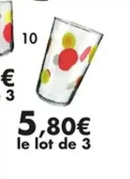 E.Leclerc Lot de 3 verres gioia en verre 3 décors différents offre
