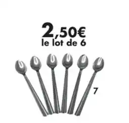 E.Leclerc Lot de 6 cuillères à cocktail en inox offre