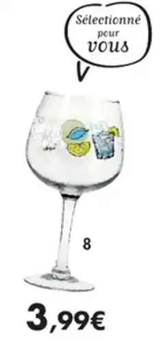 E.Leclerc Verre à pied londra en verre décor drink gin tonic offre