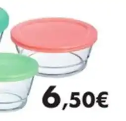 E.Leclerc Boite ronde eat & joy en verre avec couvercle plastique turquoise offre