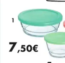 E.Leclerc Boite ronde eat & joy en verre avec couvercle plastique turquoise offre