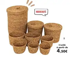 E.Leclerc Lot de 9 paniers en jonc offre