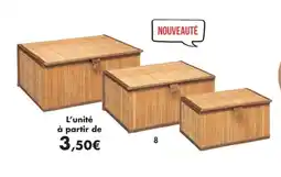 E.Leclerc Lot de 3 boîtes en bambou naturel offre